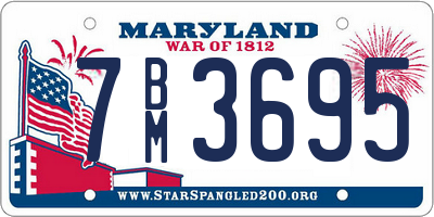 MD license plate 7BM3695