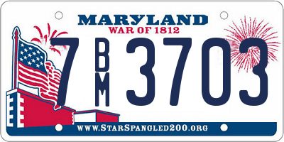 MD license plate 7BM3703