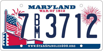 MD license plate 7BM3712