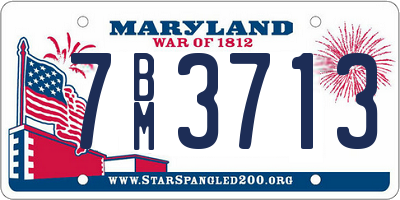 MD license plate 7BM3713