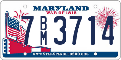 MD license plate 7BM3714