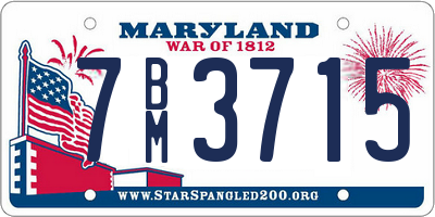 MD license plate 7BM3715