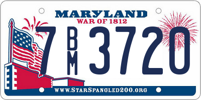 MD license plate 7BM3720