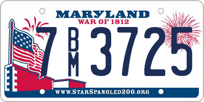 MD license plate 7BM3725