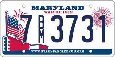 MD license plate 7BM3731