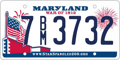 MD license plate 7BM3732