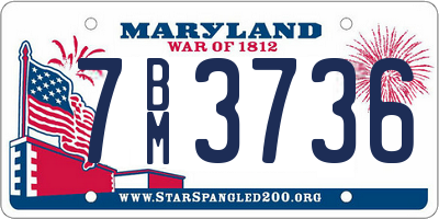 MD license plate 7BM3736