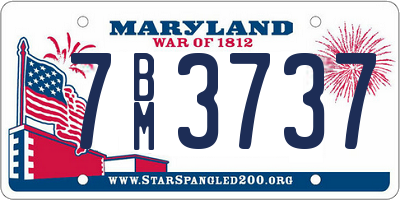 MD license plate 7BM3737