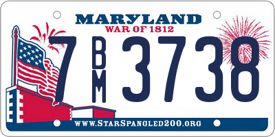 MD license plate 7BM3738