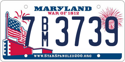 MD license plate 7BM3739