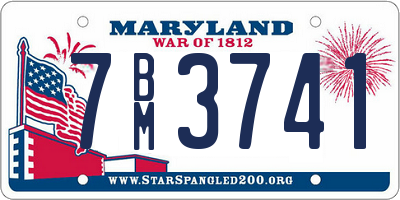 MD license plate 7BM3741