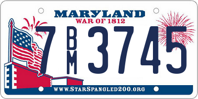 MD license plate 7BM3745