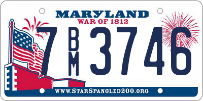 MD license plate 7BM3746