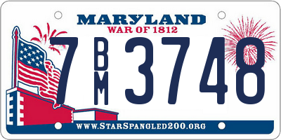 MD license plate 7BM3748