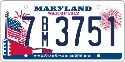 MD license plate 7BM3751