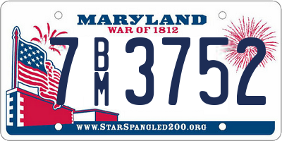 MD license plate 7BM3752