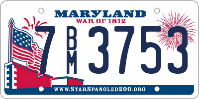 MD license plate 7BM3753