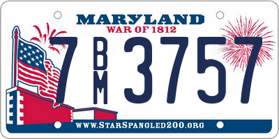 MD license plate 7BM3757