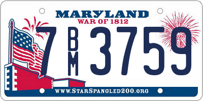 MD license plate 7BM3759