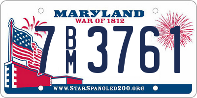 MD license plate 7BM3761