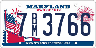 MD license plate 7BM3766