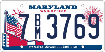 MD license plate 7BM3769