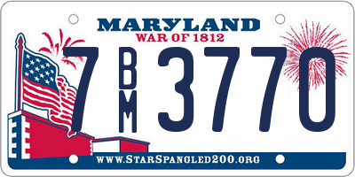 MD license plate 7BM3770