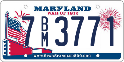 MD license plate 7BM3771