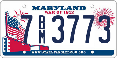 MD license plate 7BM3773