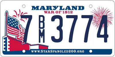 MD license plate 7BM3774