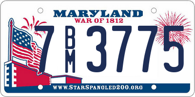 MD license plate 7BM3775