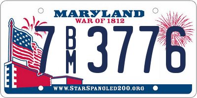 MD license plate 7BM3776