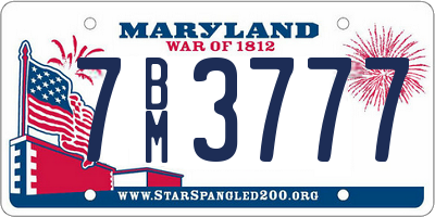 MD license plate 7BM3777