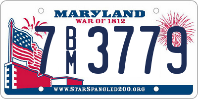 MD license plate 7BM3779