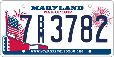 MD license plate 7BM3782