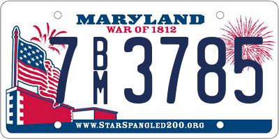 MD license plate 7BM3785