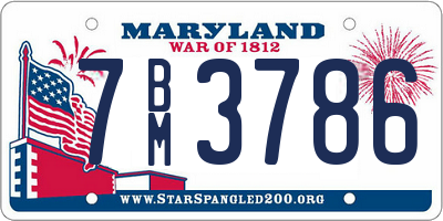 MD license plate 7BM3786