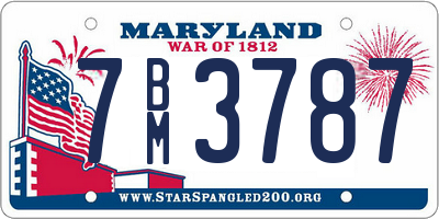 MD license plate 7BM3787