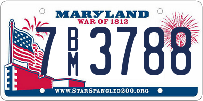 MD license plate 7BM3788