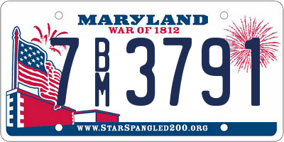 MD license plate 7BM3791