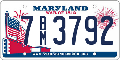 MD license plate 7BM3792