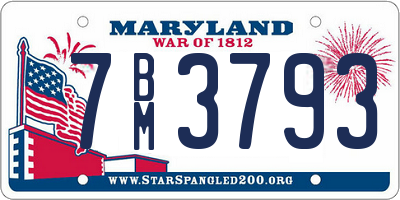 MD license plate 7BM3793