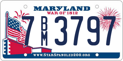 MD license plate 7BM3797