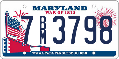 MD license plate 7BM3798