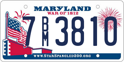 MD license plate 7BM3810