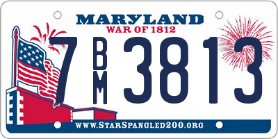 MD license plate 7BM3813