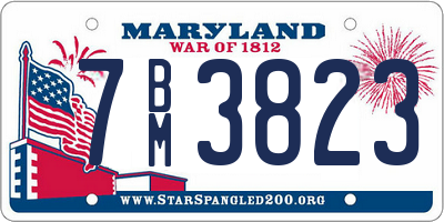 MD license plate 7BM3823