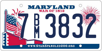 MD license plate 7BM3832