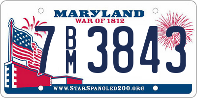 MD license plate 7BM3843