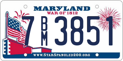 MD license plate 7BM3851